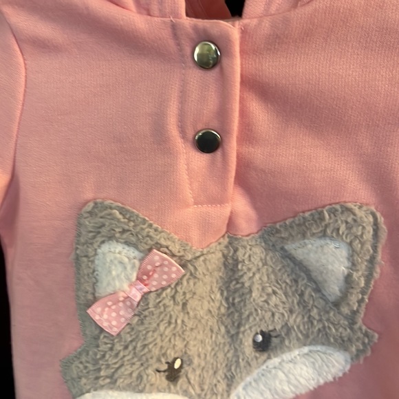Adorable pink fox Hoody! 2t - Picture 3 of 7